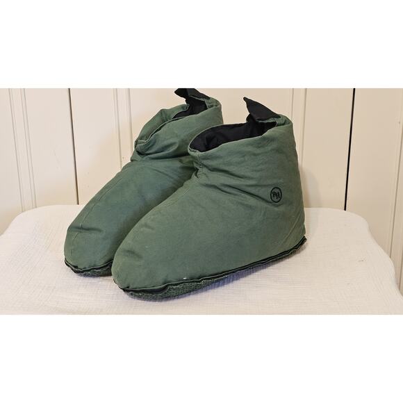 Restoration Hardware Unisex Foot Duvets Slippers Teal W 8-12 M 8-13 Duck Down - Picture 1 of 6